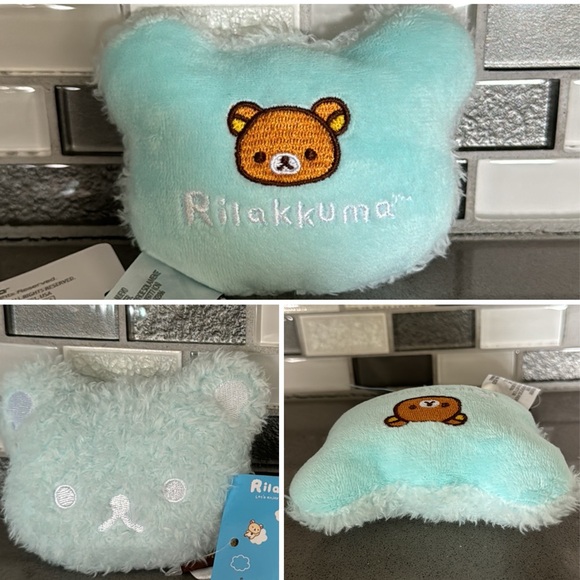 San-X RILAKKUMA Let’s Enjoy A Nap On A Cloud Plush Pillow Cushion 4” Kawaii NEW - Picture 1 of 15